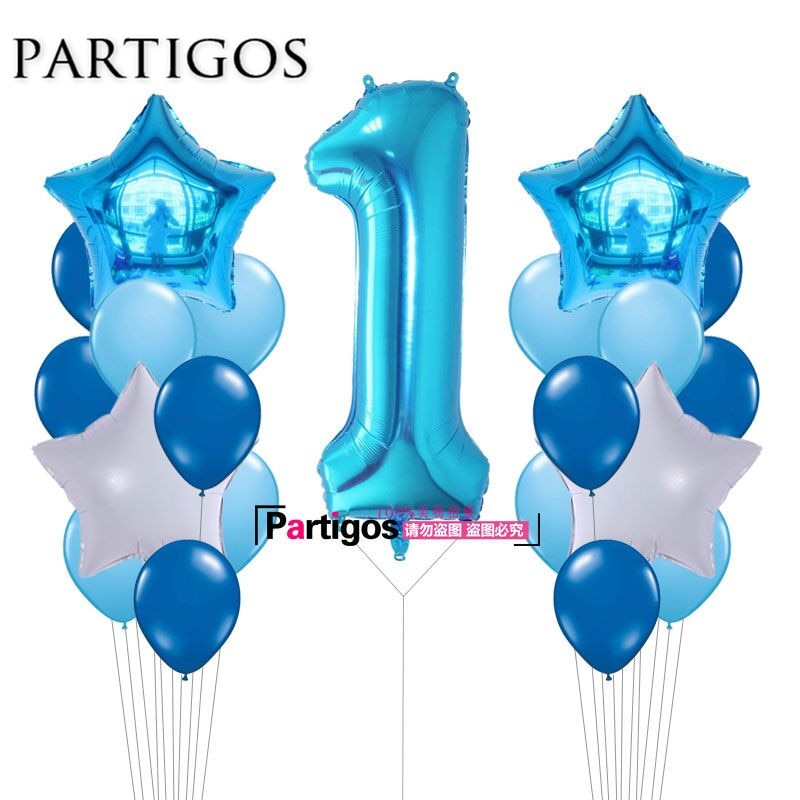 21pcs ̺  1  Ƽ  40inch ȣ 1 ȣ ǳ ǰ ҳ ҳ  2.2g ؽ  globos/21pcs Baby Shower 1st Birthday Party Decor 40inch Number 1 Foil Balloon